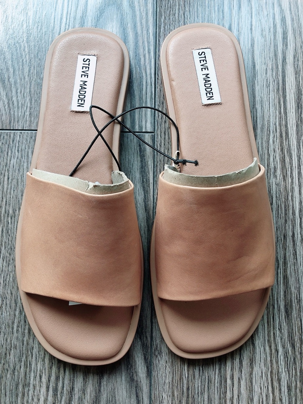 Steve Madden Leather Slide Mules Tan women’s sandals size 11 - Picture 1 of 13